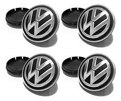 CALOTA CENTRO RODA VW GOL G6 51MM FOX C/EMBLEMA ORIGINAL (4PCS)